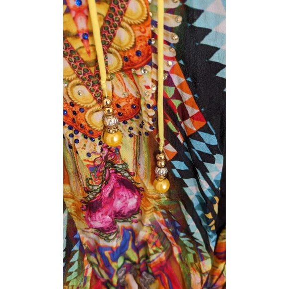 Vizcosa Embellished Silk Kaftan - Picture 6 of 8